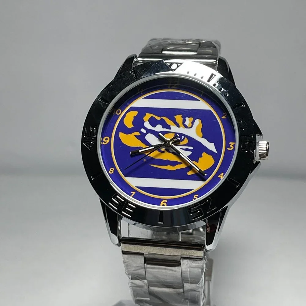 LSU Tigers NCAA Stainless Steel Men's Watch NEW!!